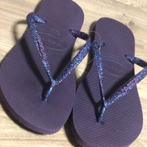 purple glitter havaianas